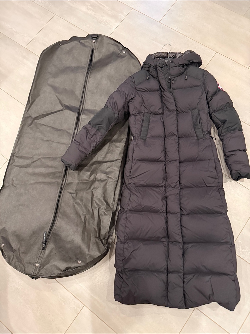 Canada Goose Women Long Black Puffer Coat with Hood - Mystique Parka